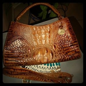 Brahmin crocodile embossed leather bag
